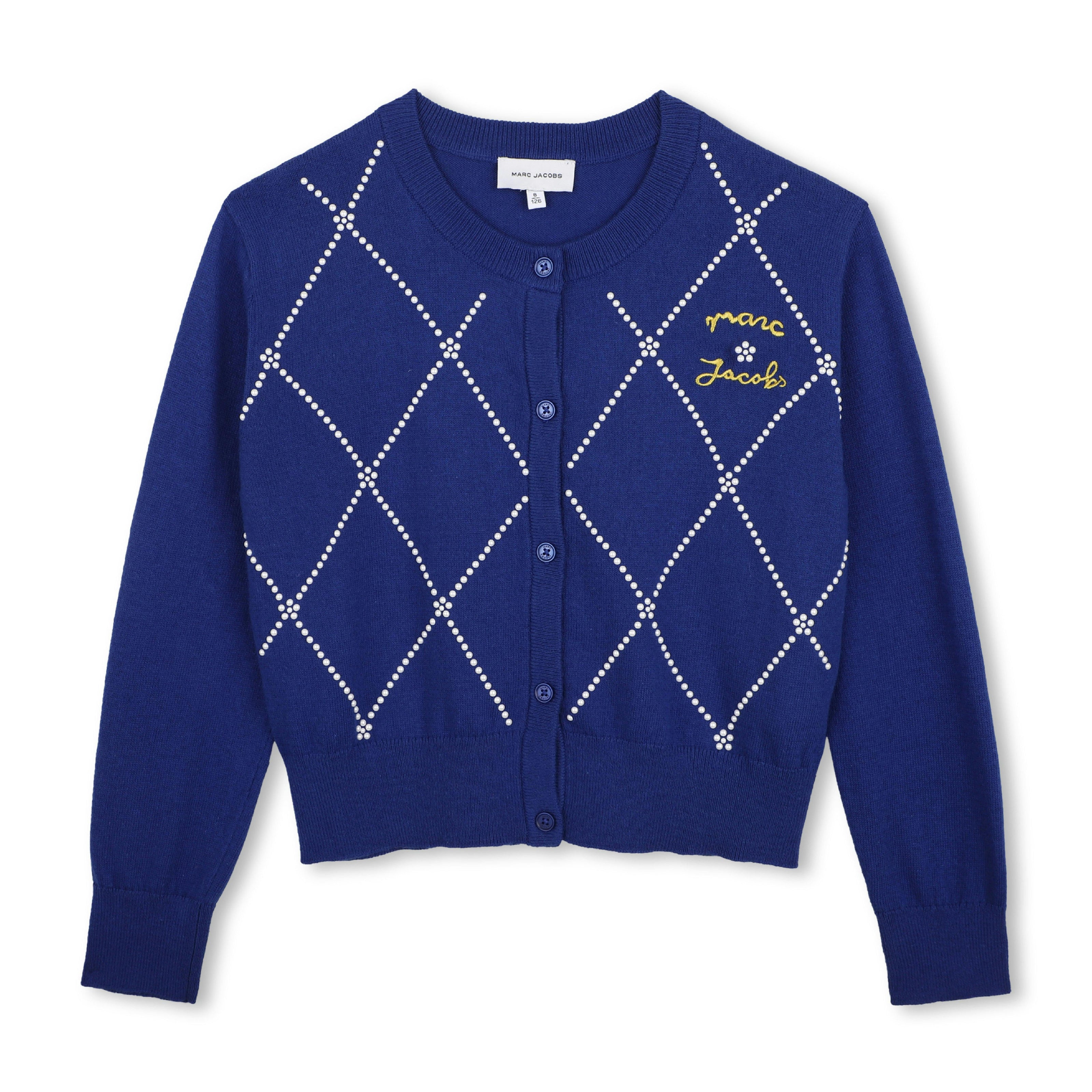 Navy Diamond Knit Cardigan
