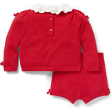 Baby Bow Matching Sweater Set, Red