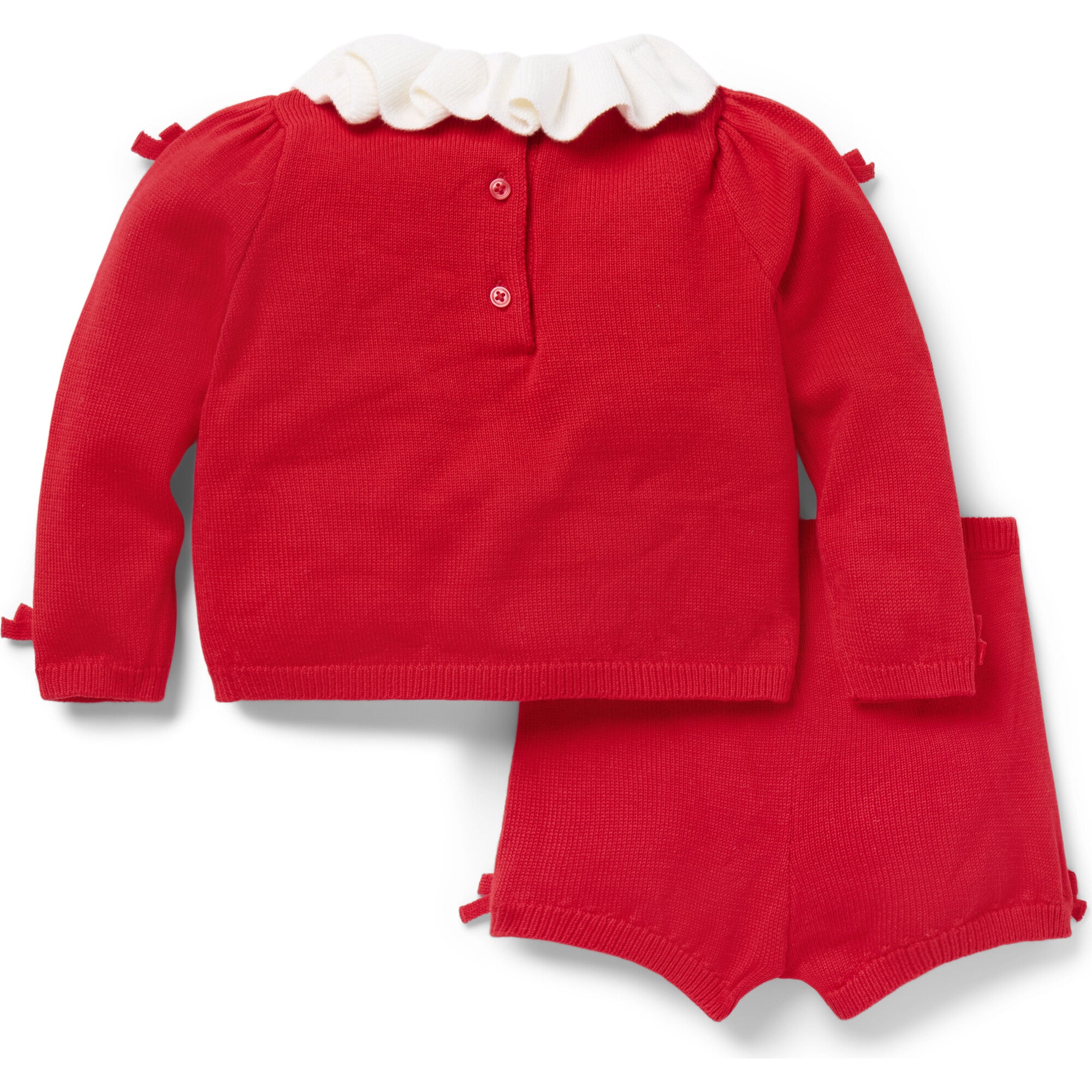 Baby Bow Matching Sweater Set, Red