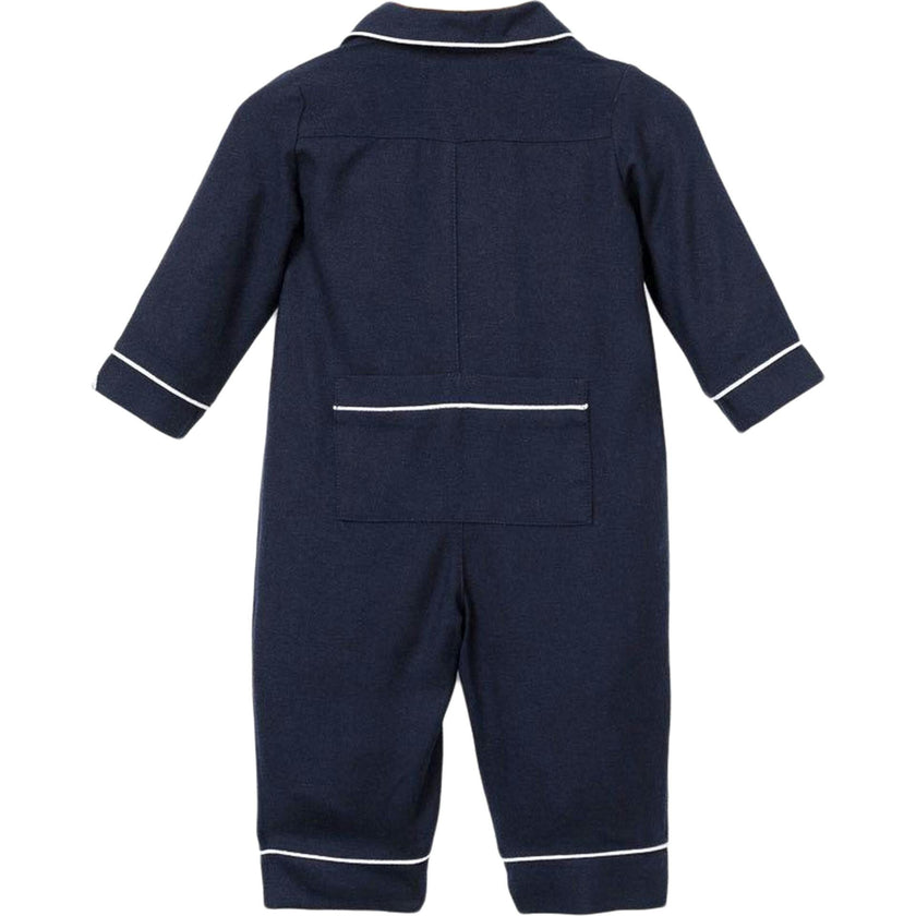 Baby's Flannel Classic Romper in Navy