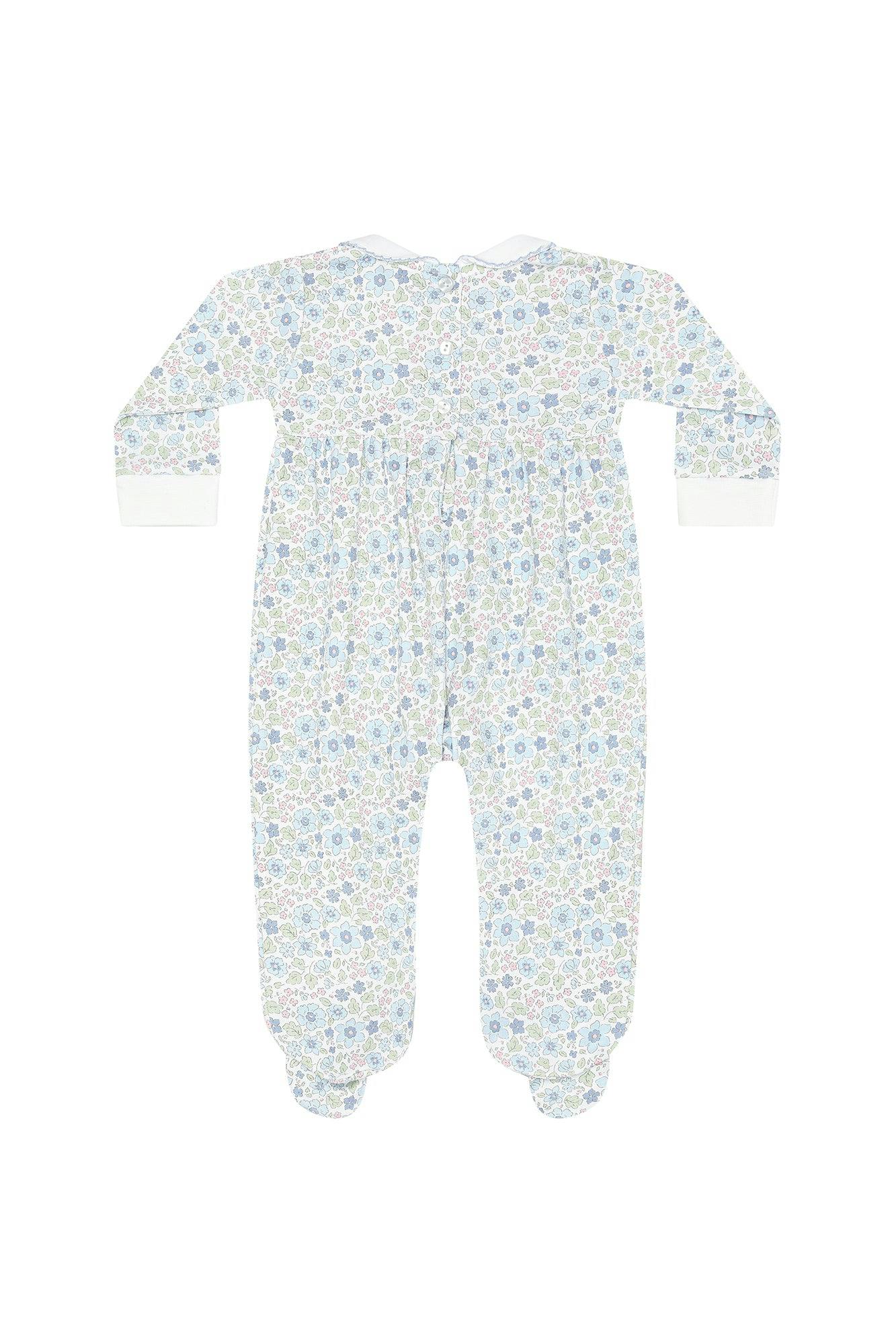 Blue Meadow Smocked Footie