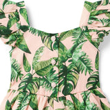 Palm Flutter Sleeve Romper, Multi