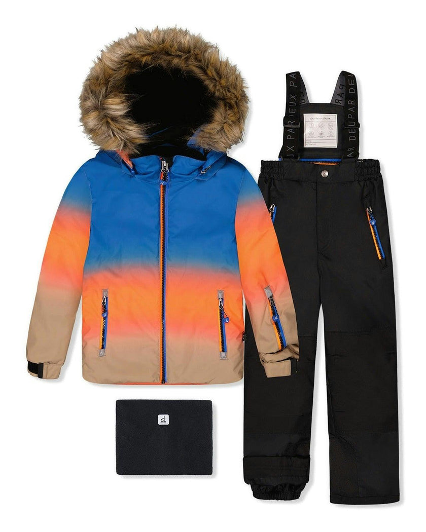 Two Piece Play Snowsuit Blue And Orange Gradient