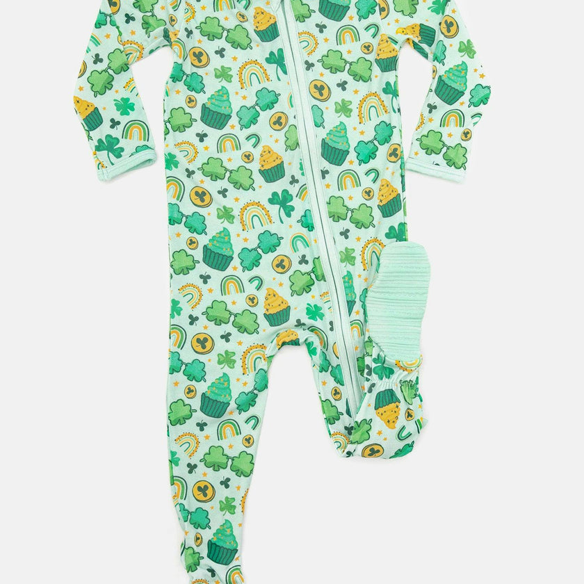 Soft & Stretchy Zipper Footie - St. Patrick's Day