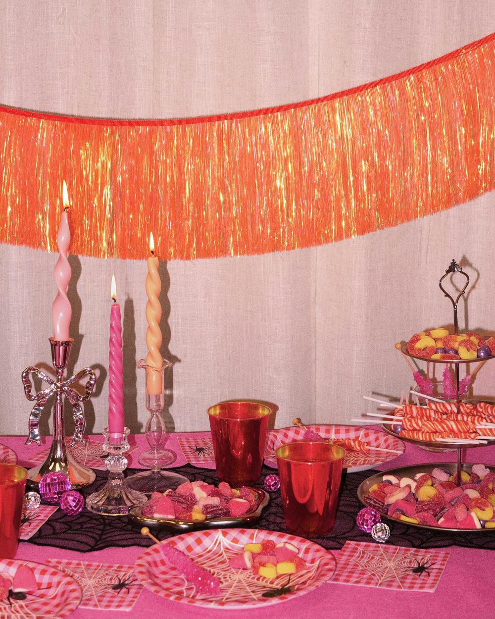 Orange Fringe Banner - iridescent banner