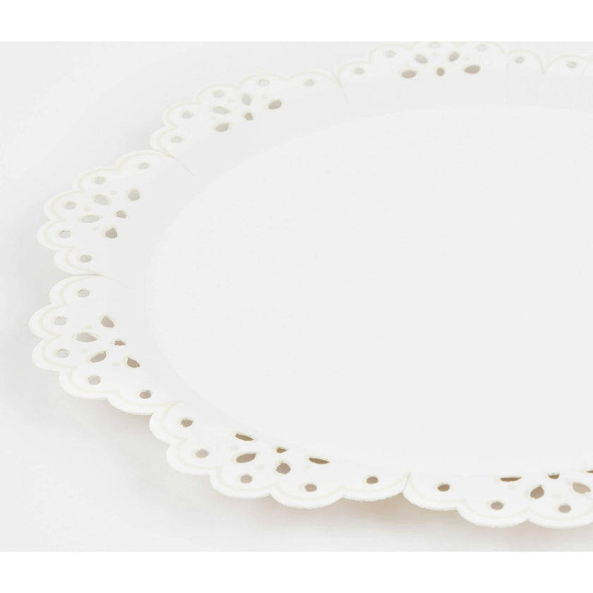 Broderie Anglaise Lace White Side Plates