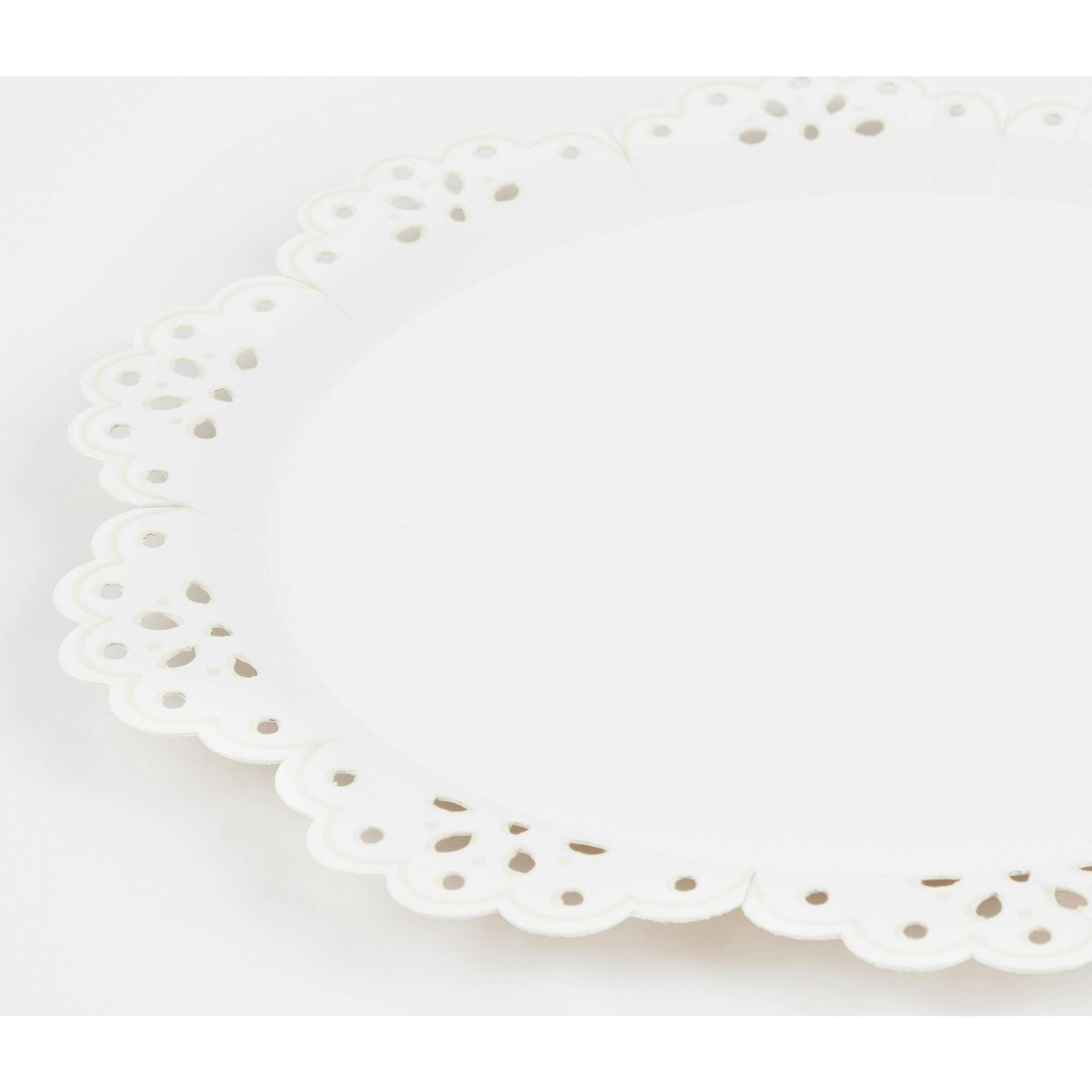 Broderie Anglaise Lace White Side Plates