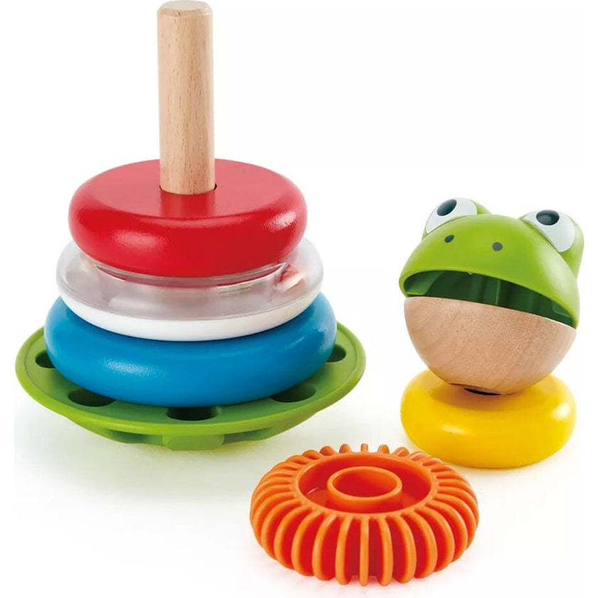 Hape: Mr. Stacking Rings - 5 Stacker Rings On A Wobbling Base