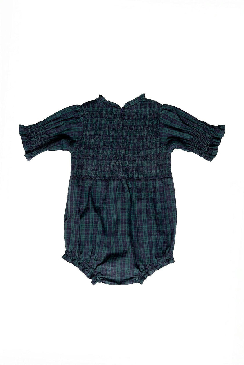 Baby Finley Romper in Twilight Pine Plaid