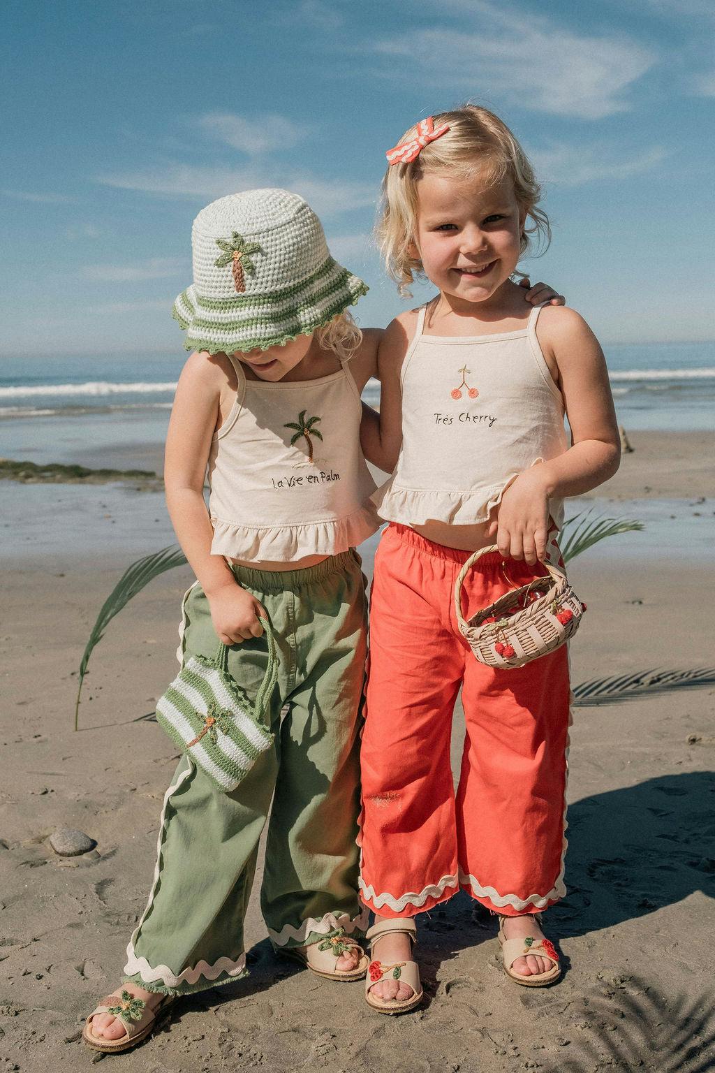 Wide-Leg Pant Set in Tres Cherry