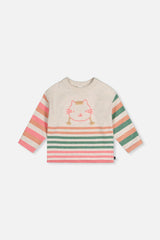 Knitted Stripe Sweater Off-White