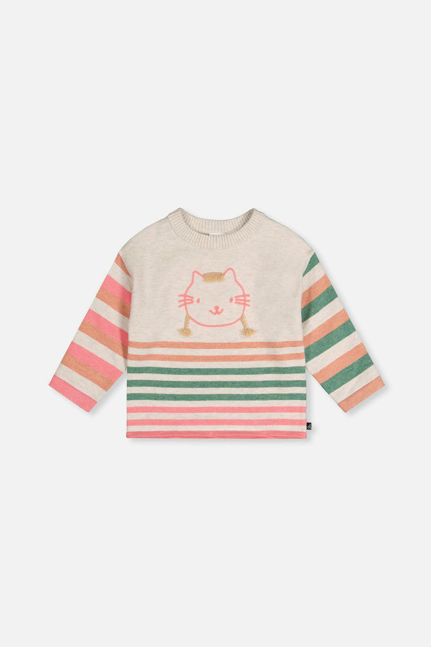 Knitted Stripe Sweater Off-White