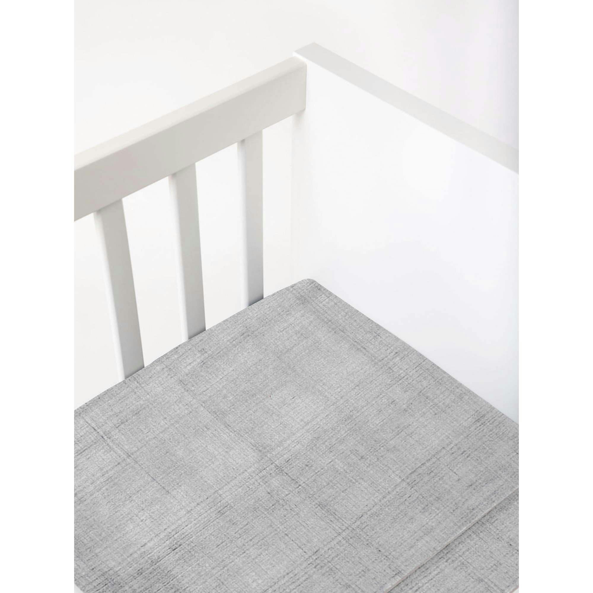 Brush-Stroked Cotton Fitted Crib Sheet