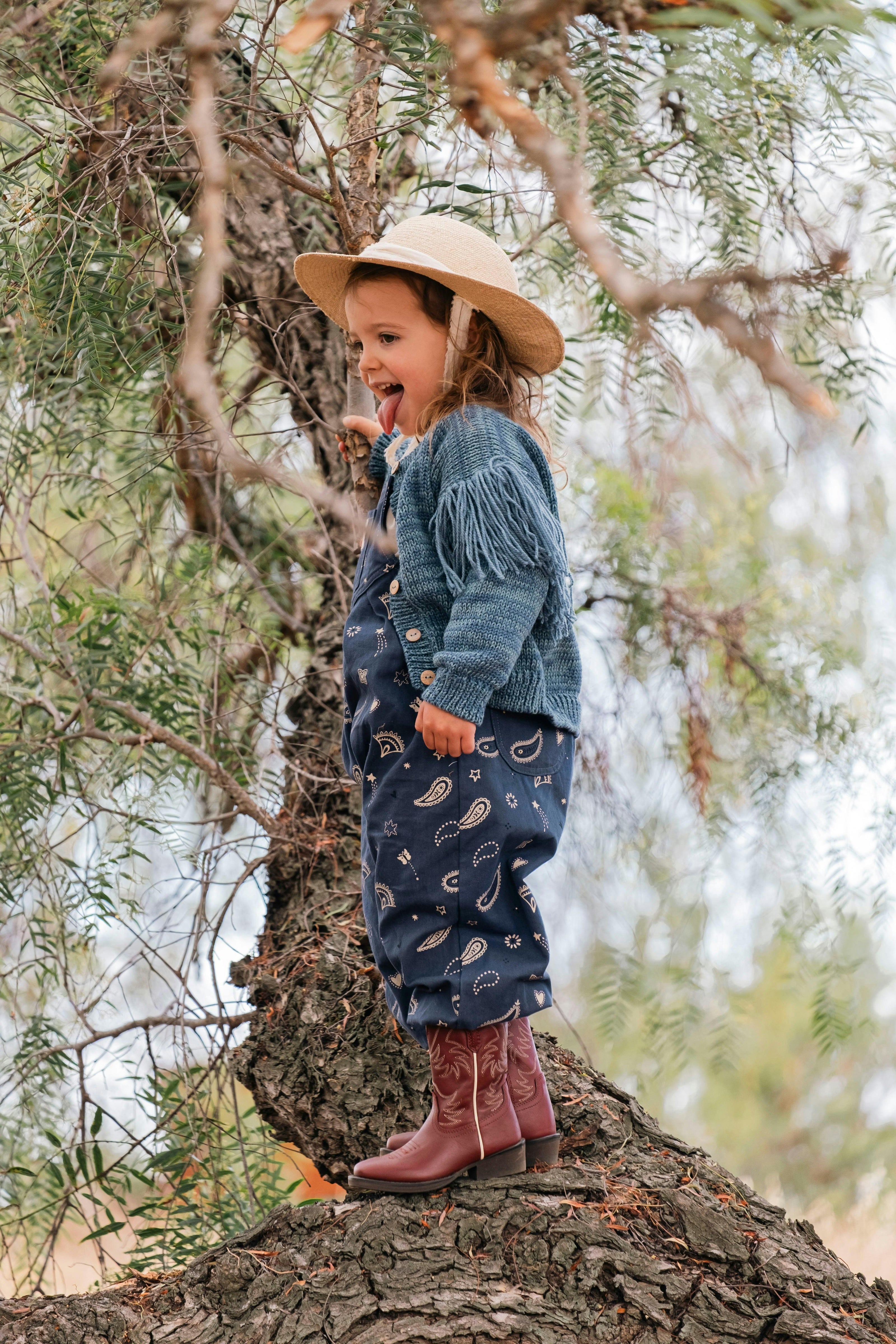 Fringed Cardigan in Luna Blue