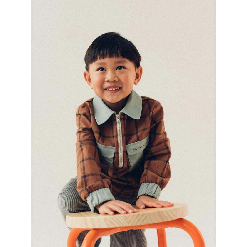 children's plaid shirt - cocoa brown