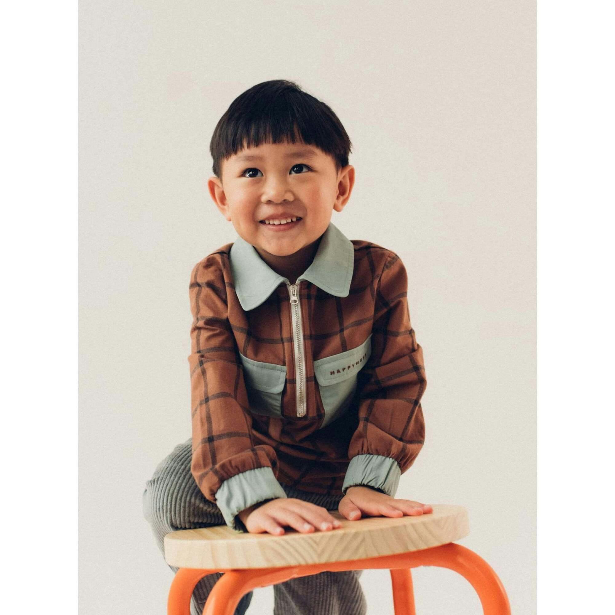 children's plaid shirt - cocoa brown