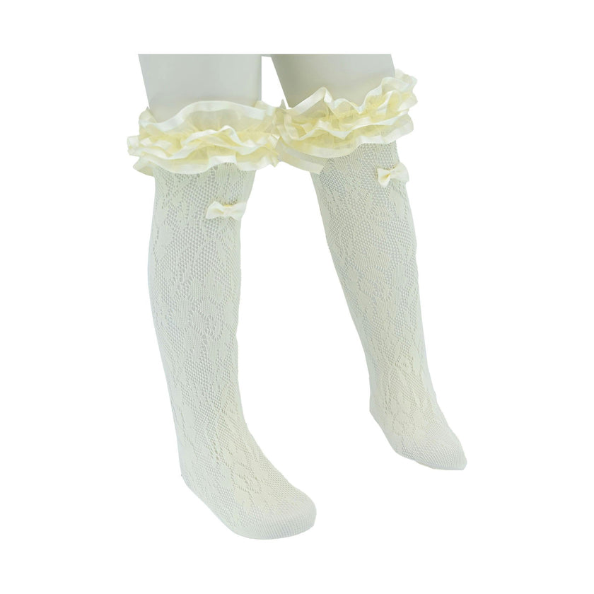 Layered Ruffle Bow Socks