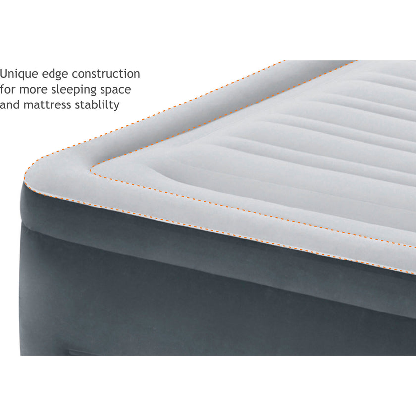 Elevated Dura Beam Fiber Tech Airbed with Built in Pump