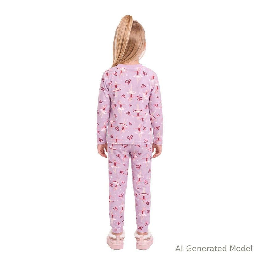 Girls (2-4) Velour Pajama Set | Ballerinas & Bows