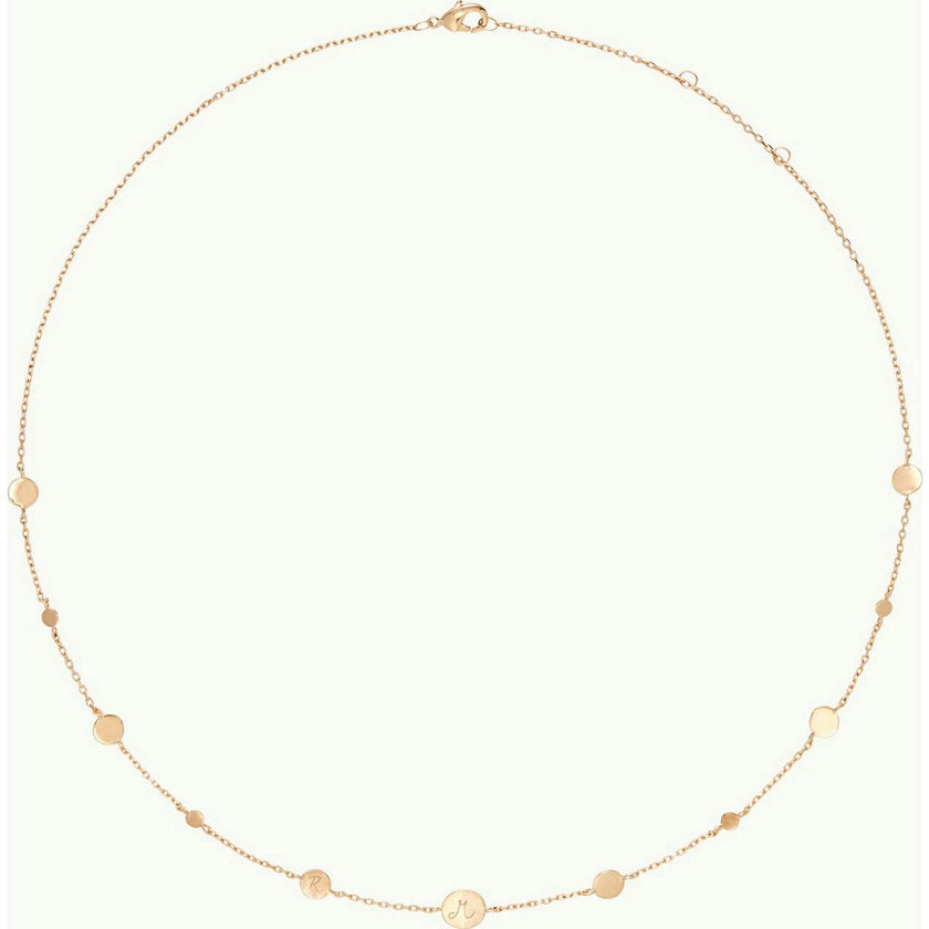 Personalized Initial Pastille Necklace, 14k Gold Plated