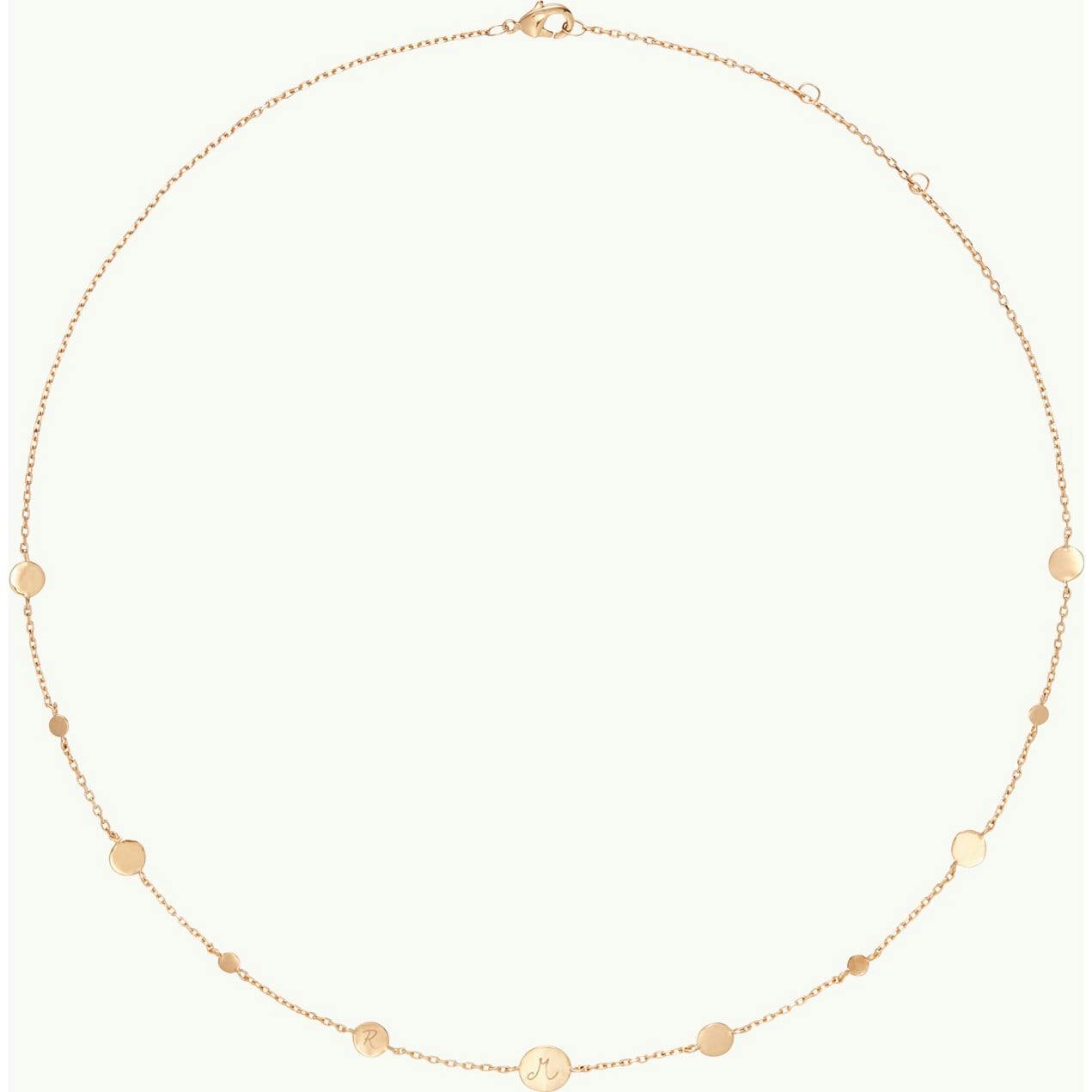 Personalized Initial Pastille Necklace, 14k Gold Plated
