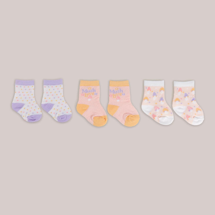 Baby Socks Trios With Zipper Wash Bag