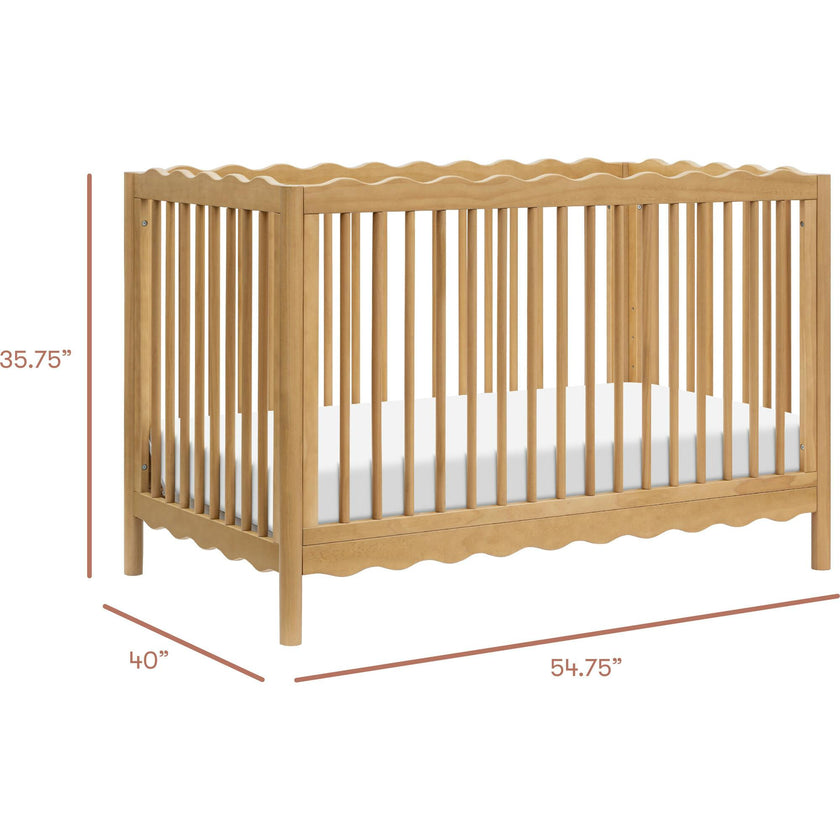 Swell 4-in-1 Convertible Crib with Toddler Bed Conversion Kit in Honey