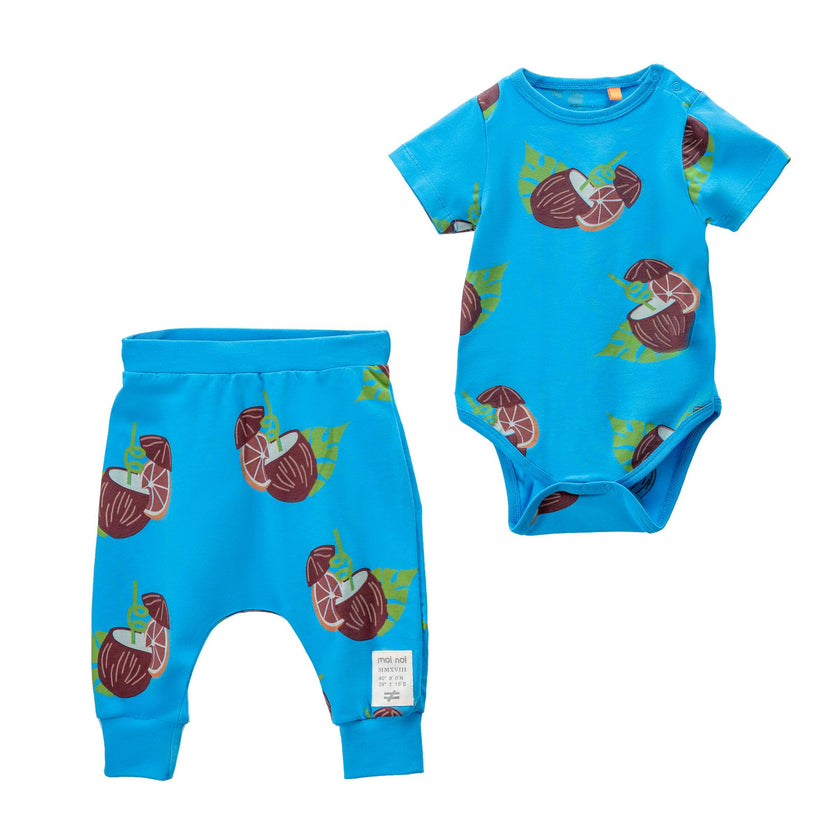 Blue Coconut Graphic Babysuit Outfit