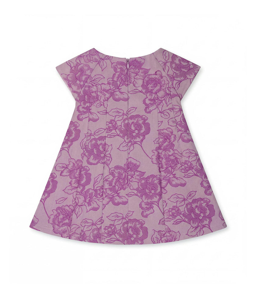 Rose Baby Dress, Purple Flower Jacquard