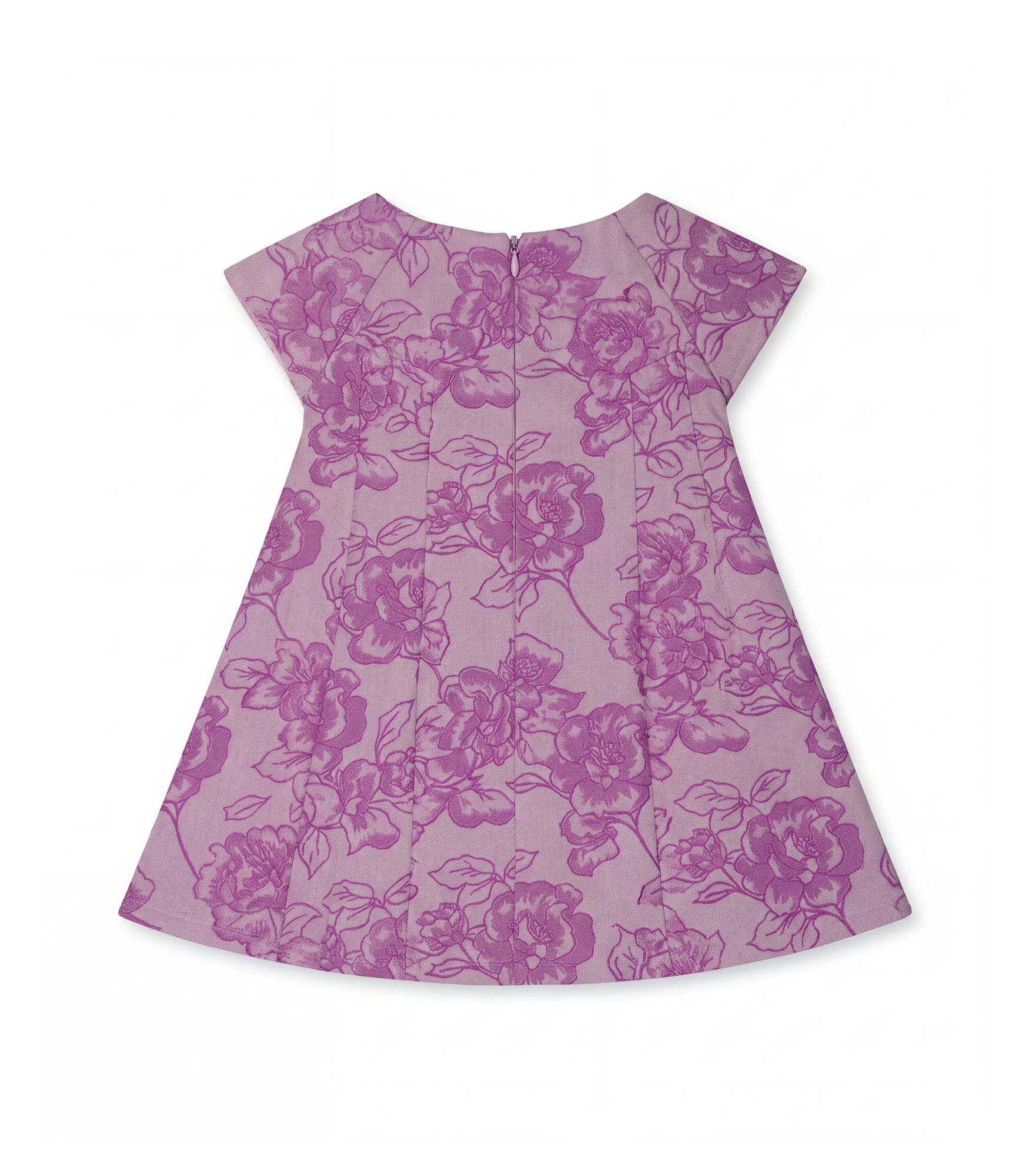 Rose Baby Dress, Purple Flower Jacquard