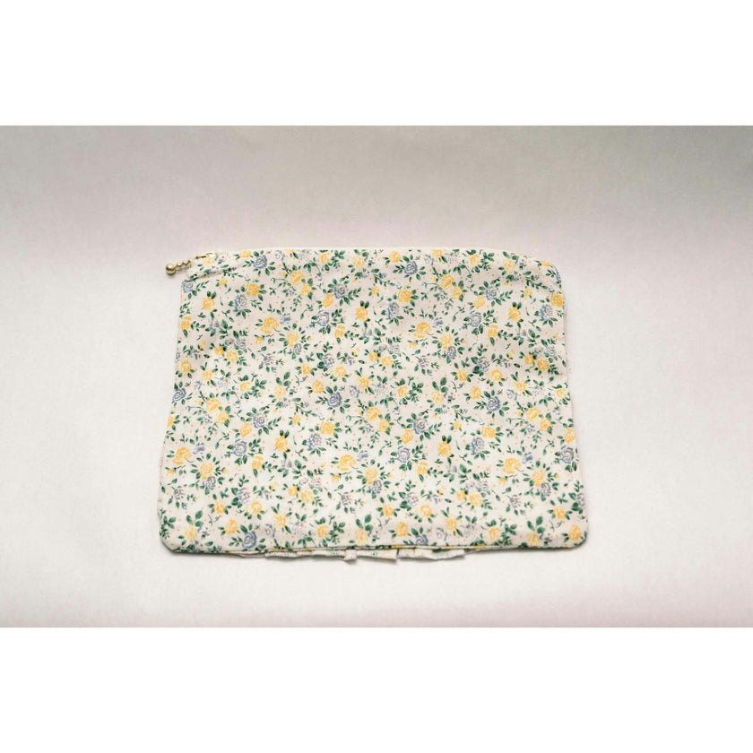 Buttercup Bloom Timeless Floral Ruffle Zipper Pouch