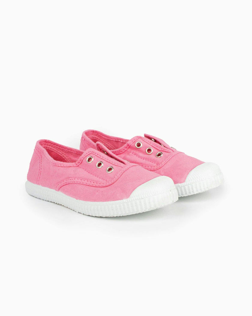 Hampton Canvas Plum Plimsolls in Bonbon Pink