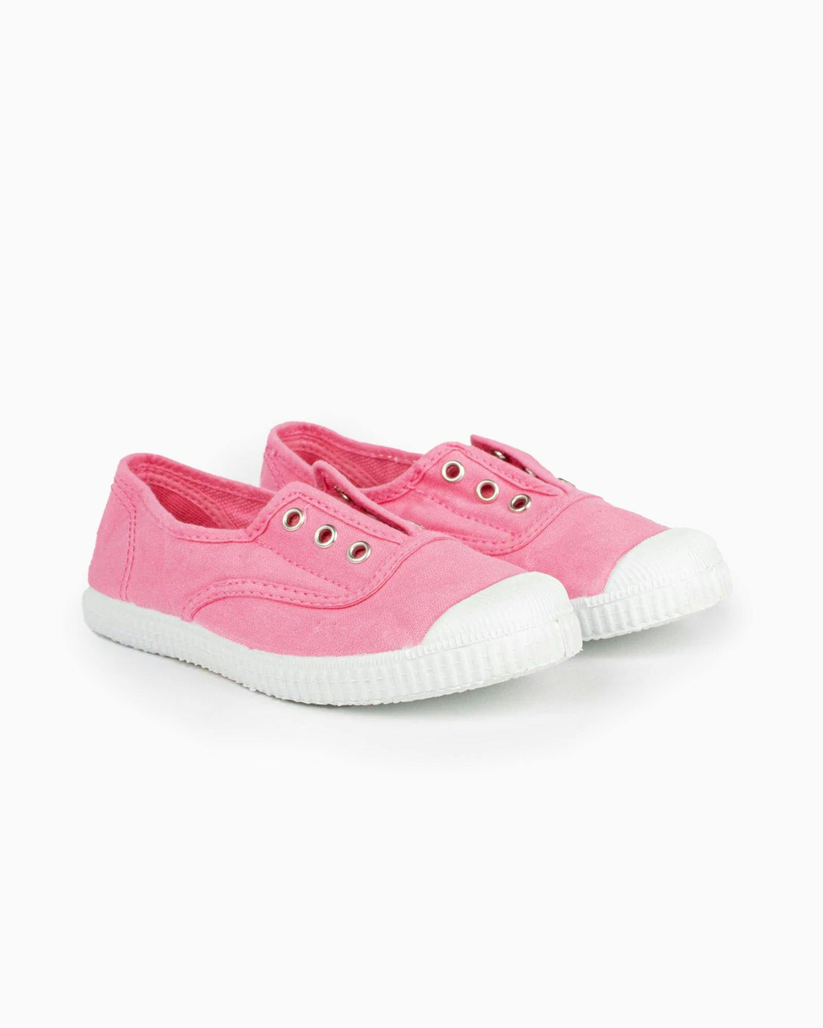 Hampton Canvas Plum Plimsolls in Bonbon Pink
