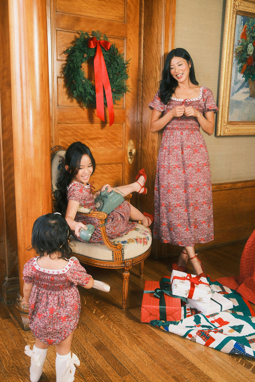 Sunday Best Dress in Garnet Ribboned Garden