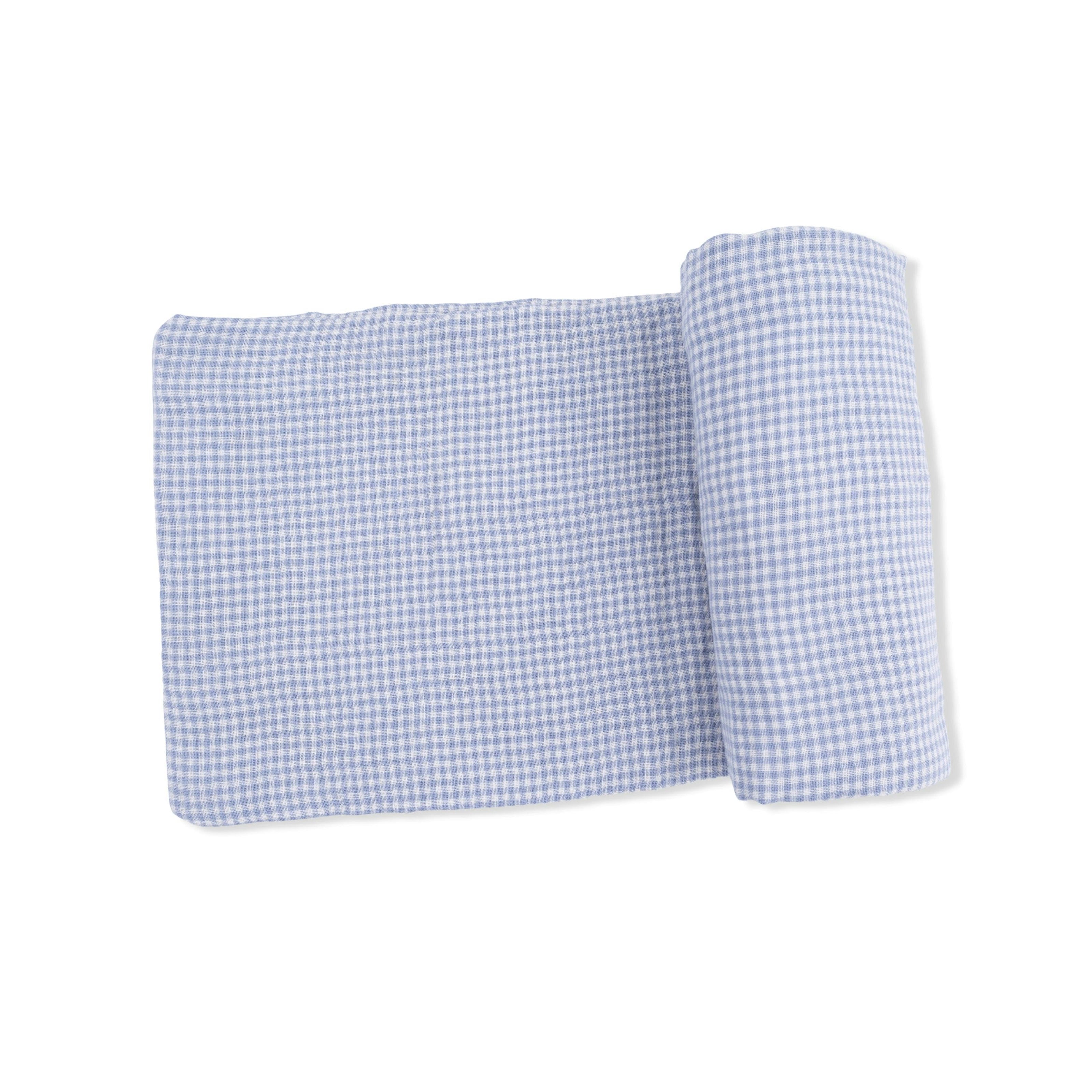 Micro Gingham Blue Blizzard - Swaddle Blanket