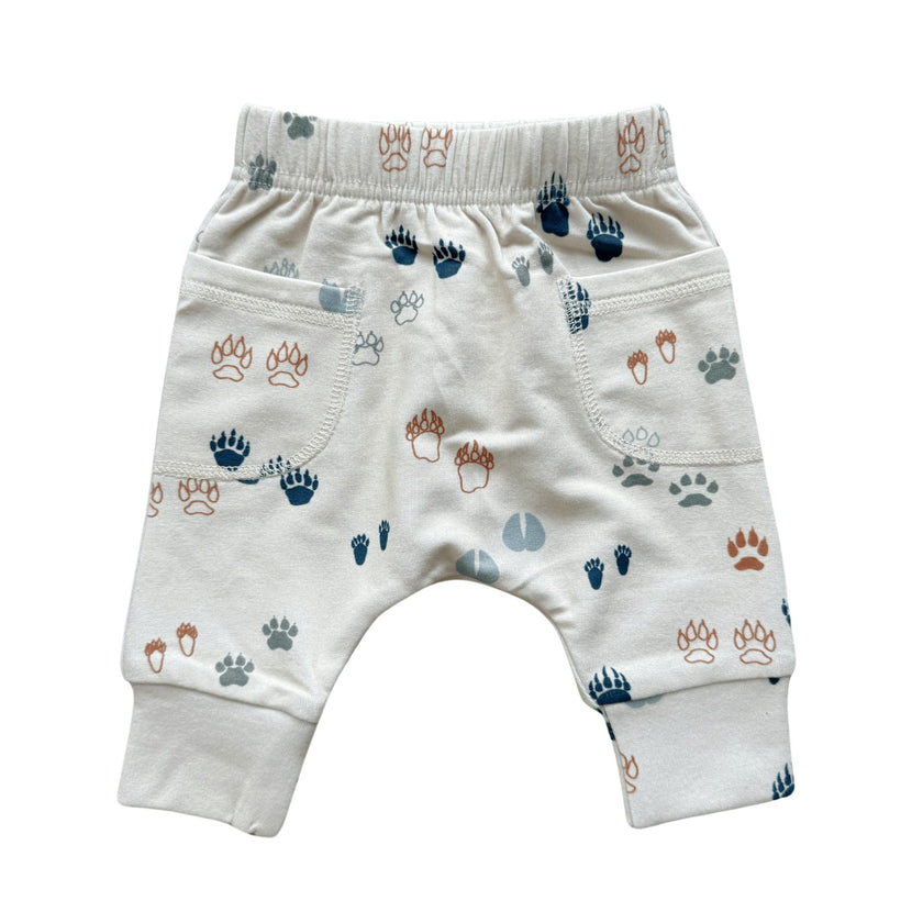 Baby Boy Pocket Pants in Footprints