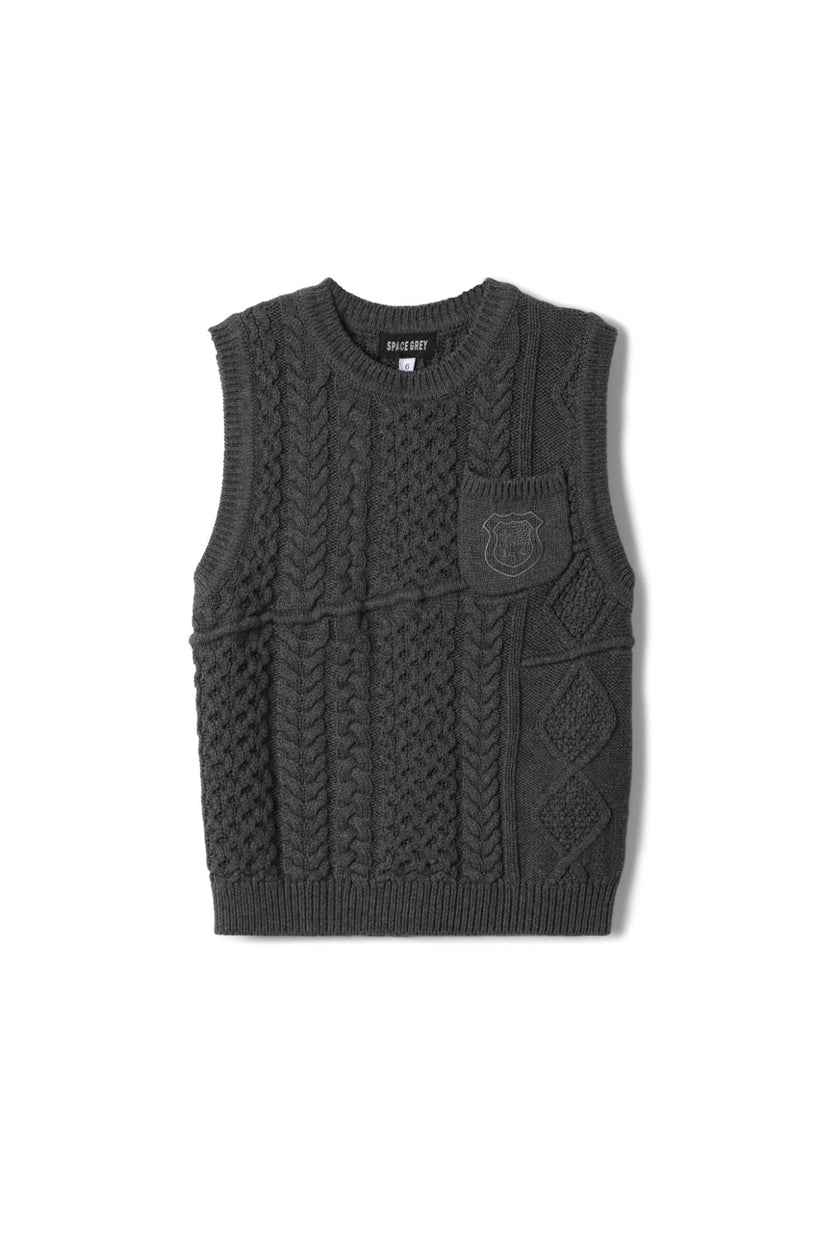 Crest Pockets Knit Vest