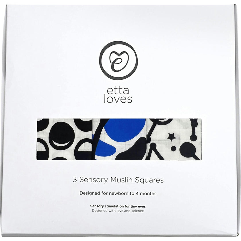 SKY PRINT MUSLIN 3-PACK - for newborn to 4 month old babies