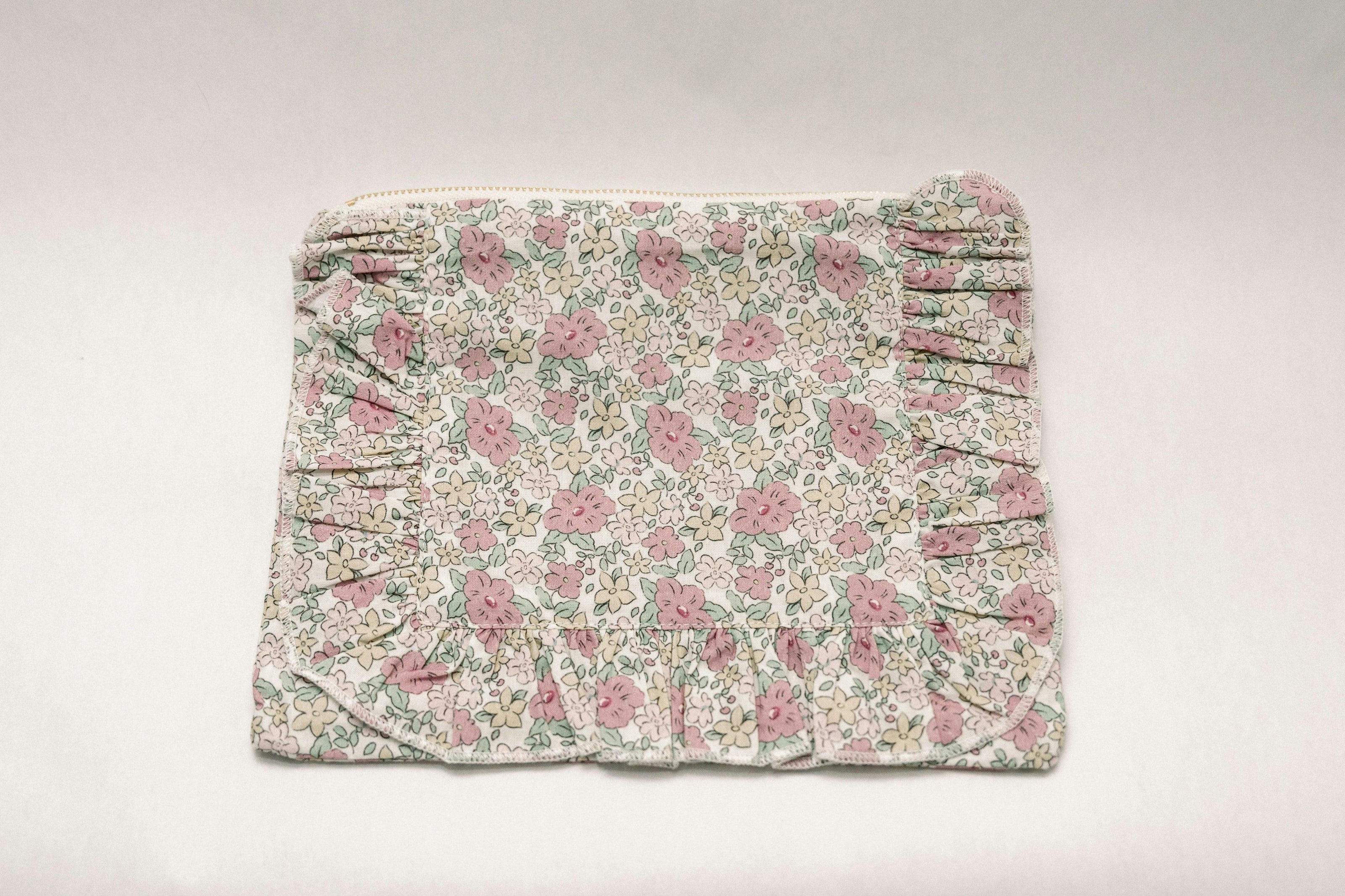 Betsy Ann Timeless Floral Ruffle Zipper Pouch