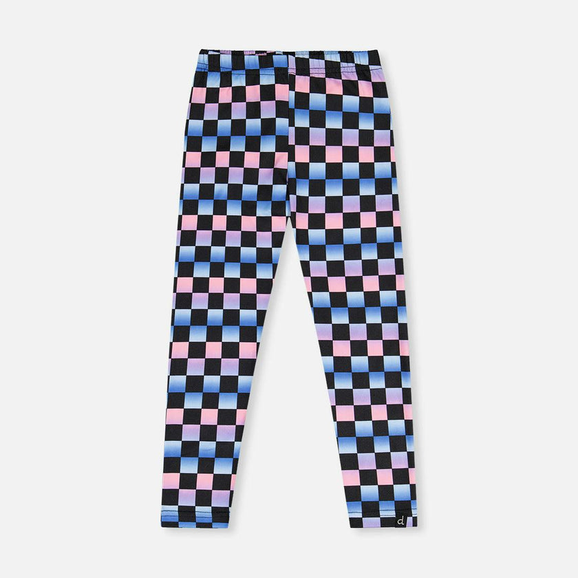 Leggings Black Checkered Print