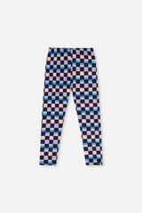 Leggings Black Checkered Print