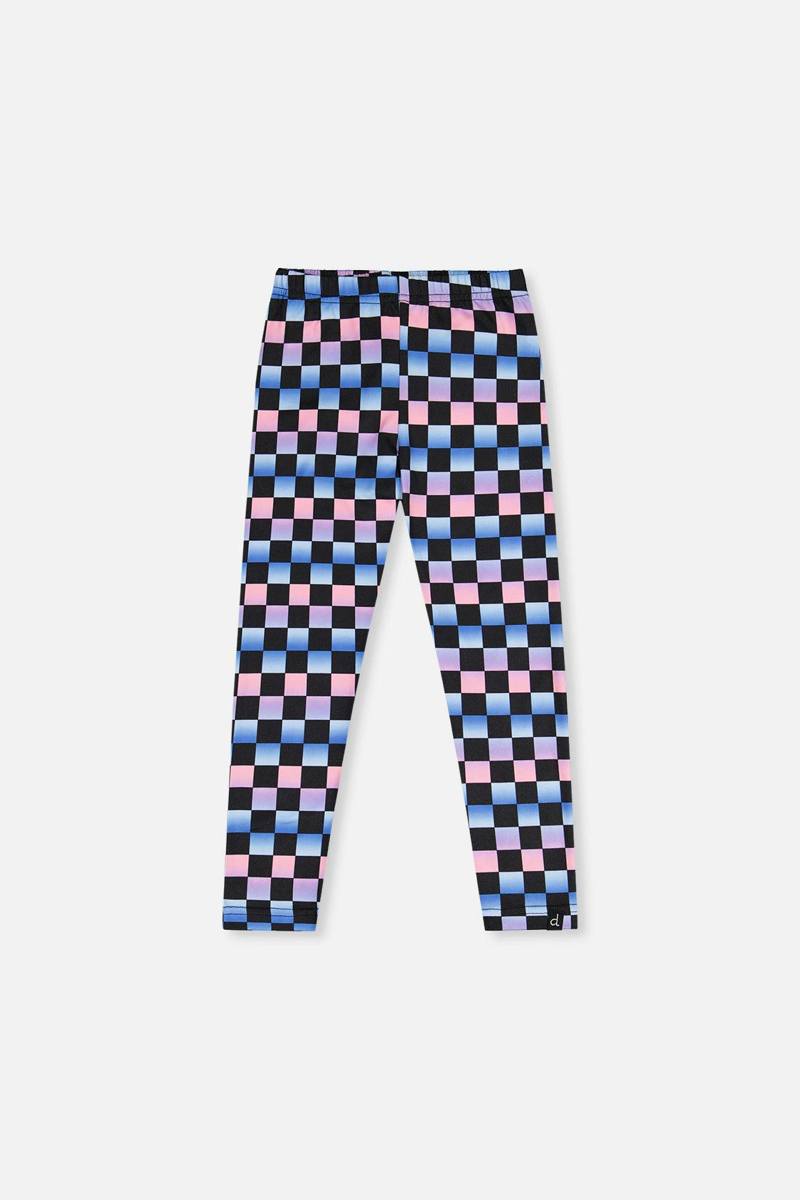 Leggings Black Checkered Print
