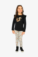 Long Sleeve Organic Cotton Squirrel T-Shirt Black And Brown