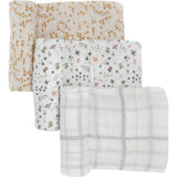 Cotton Muslin Swaddle Blanket 3 Pack - Garden Bees