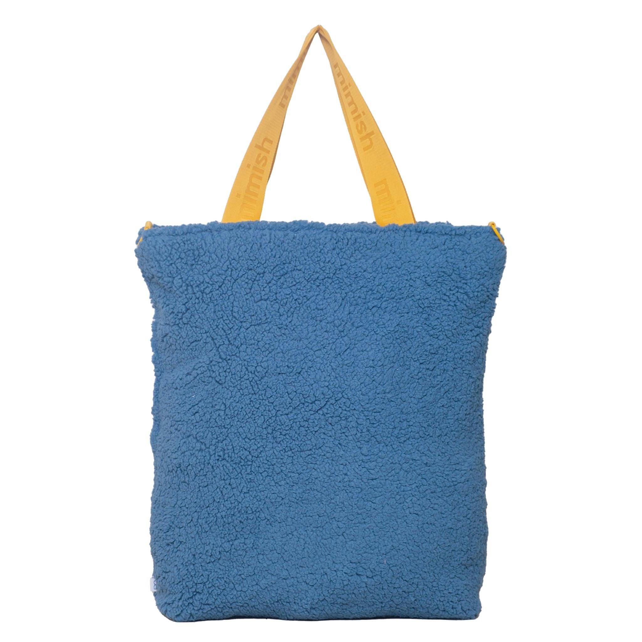 Snuggle Tote XL – The Oversized Sherpa Tote Bag for Sleepovers, Hudson Blue