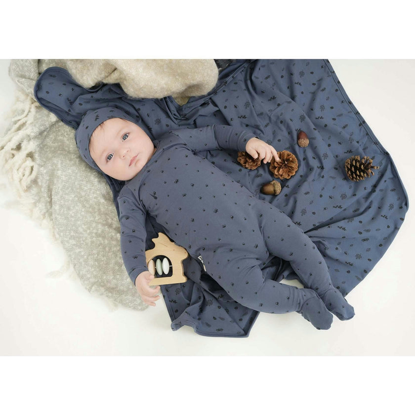 Acorn Print Long Sleeve Footie