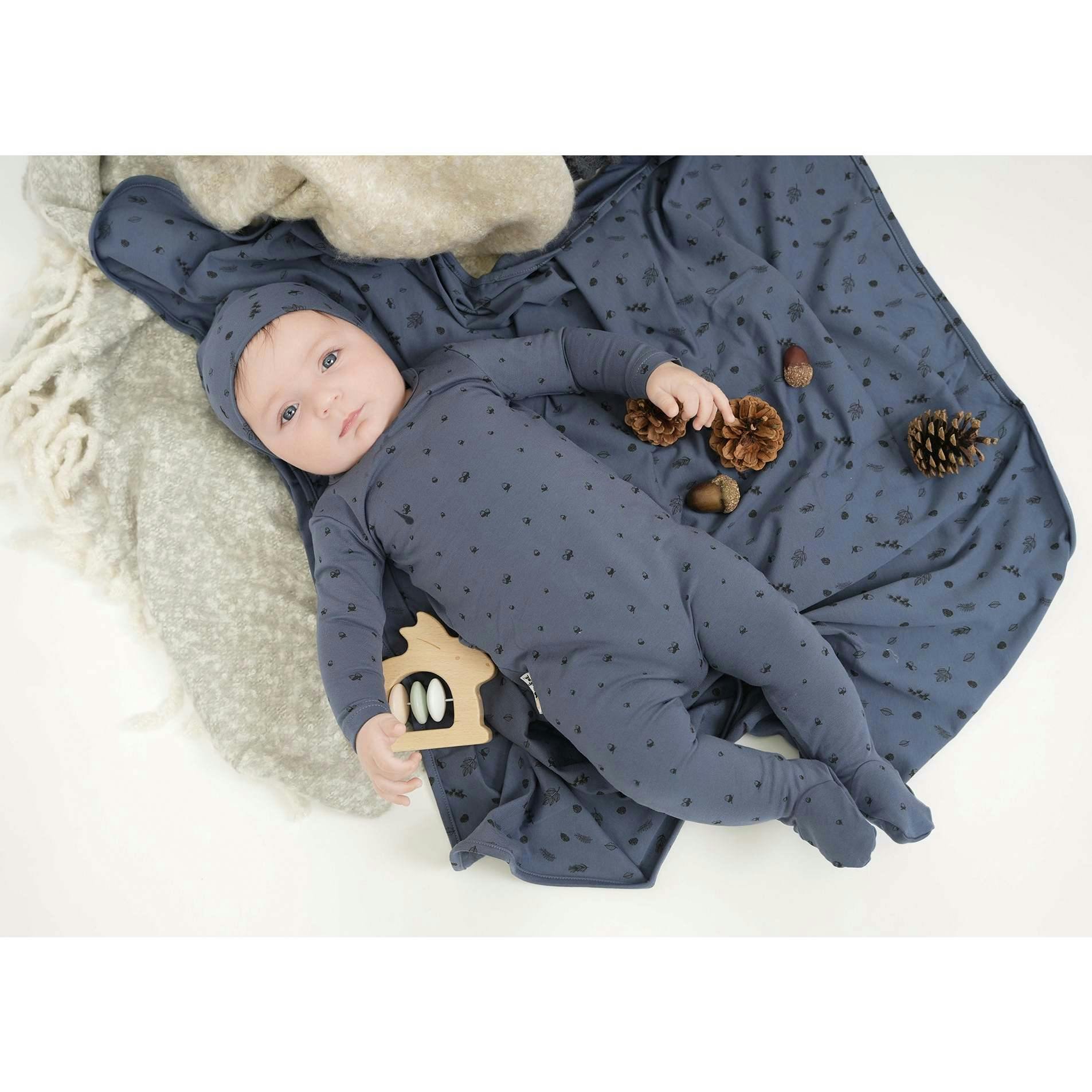 Acorn Print Long Sleeve Footie