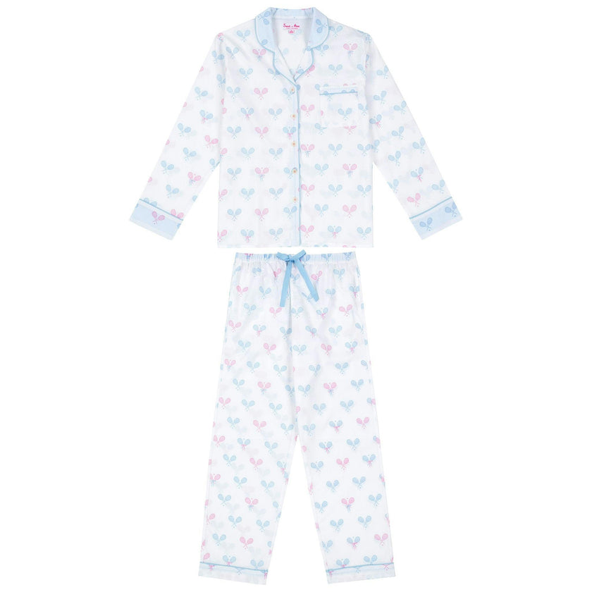 Women's Tennis Bows Long PJ Set