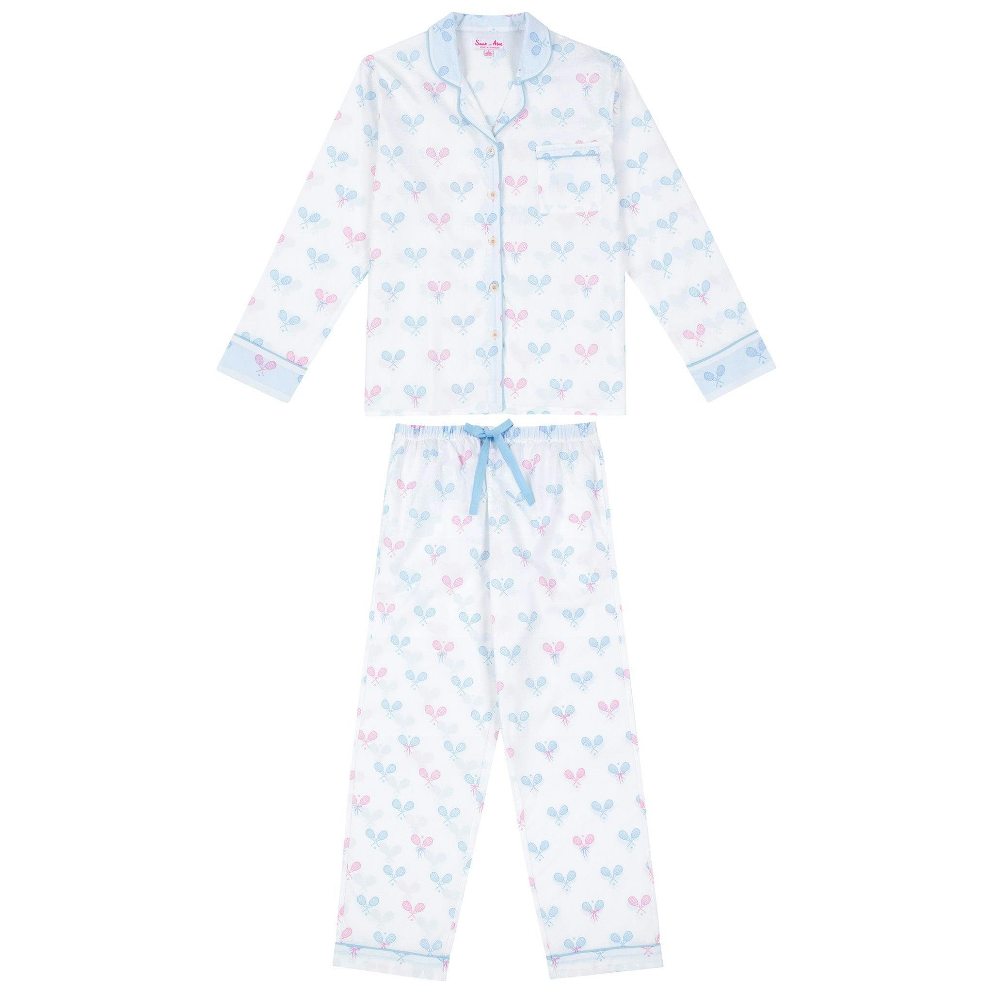 Women's Tennis Bows Long PJ Set