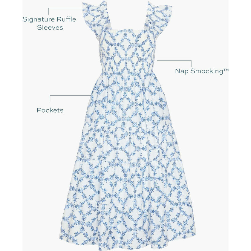 The Ellie Nap Dress - Blue Marigold Block